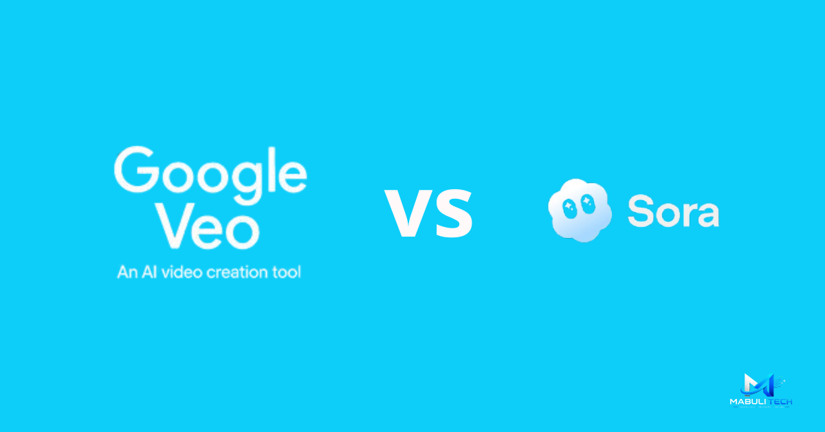 Comparativo gráfico entre as interfaces do Google Veo vs Sora exibindo a geração de vídeos hiper-realistas